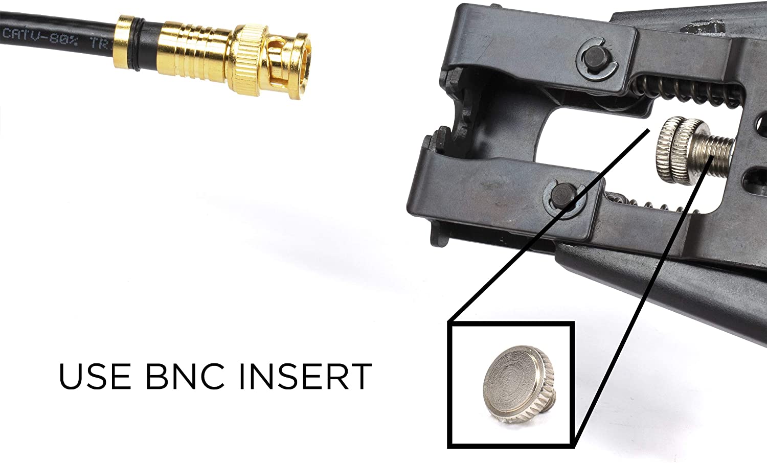 Gold BNC Compression Connector for RG6 Coaxial Cable - Pack of 25 - Solid Construction with High Grade Metals - Male BNC Connectors for CCTV, SDI, HD-SDI, Siamese, Security Camera