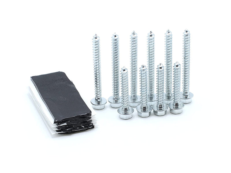 Pitch Pad Kit - Zinc - Grade 5 Steel Lag Bolts (10) and Mastic Pads (5) for Roof Antennas, TV Mounts, Tripods, and Satellite Dish Installation
