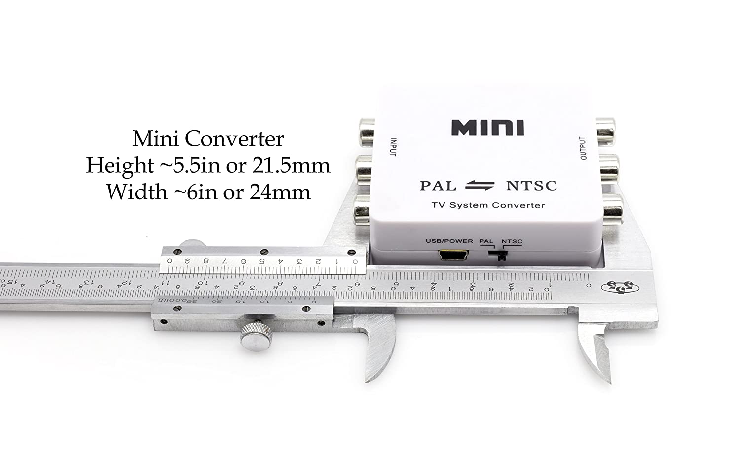 NTSC to PAL Converter Kit - TV Converter from PAL to NTSC - Bi-Directional TV System Converter Adapter with Two RCA Cables - (White) - DOES NOT CONVERT ACTUAL DVD OR VHS, ONLY OUTPUT