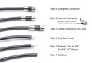 Coaxial Cable Compression Fitting - 100 Pack - Connector - for RG59 Coax Cable - with Weather Seal O Ring and Water Tight Grip