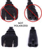 Figure 8 Power Cord (2 Prong) with Copper Wire Core - Non Polarized for Satellite, CATV, Game Systems, and More - NEMA 1-15P to C7 C8 / IEC 320 - UL Listed - Black, 4 Feet (1.2 Meter) Power Cable