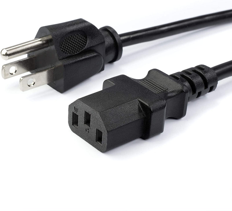AC Power Cord (3 Prong) - 15 Feet (4.5 Meter), Black - Premium Quality Copper Wire Core - Computer, Medical, Server & Desktop - NEMA 5-15 to C13 / IEC 320 - UL Listed Power Cable