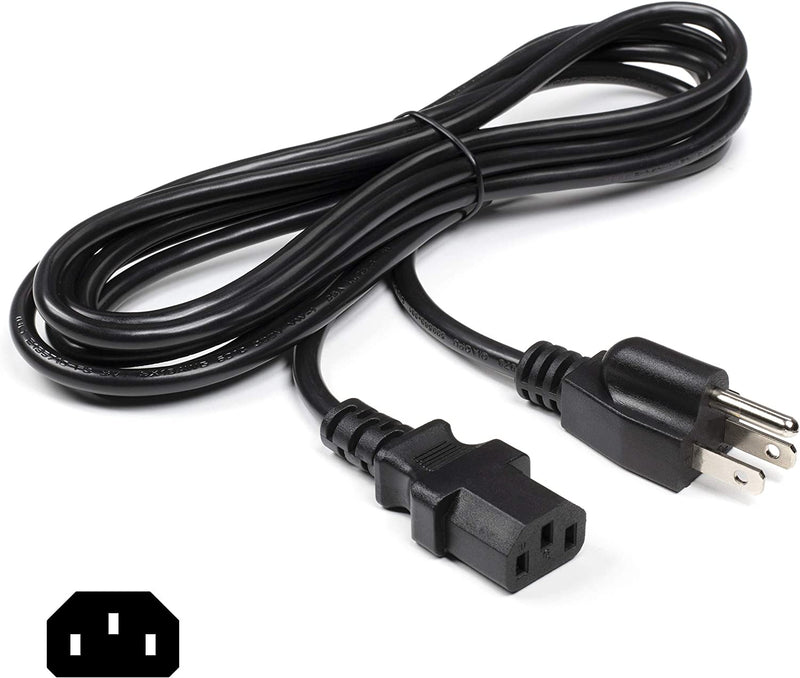 AC Power Cord (3 Prong) - 10 Feet (3 Meter), Black - Premium Quality Copper Wire Core - Computer, Medical, Server & Desktop - NEMA 5-15 to C13 / IEC 320 - UL Listed Power Cable