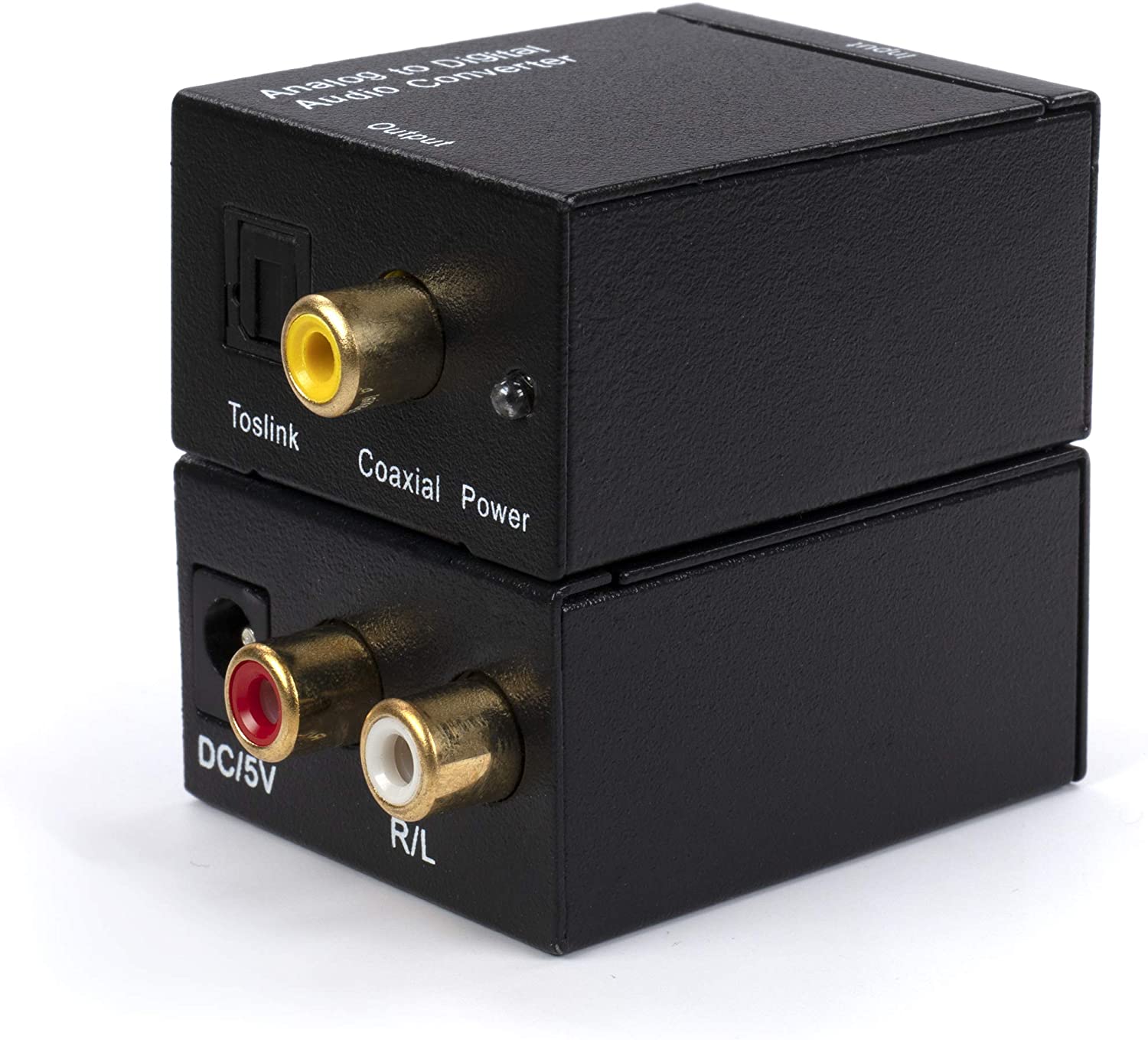 Analog to Digital Audio Converter Kit - Analog Stereo to Digital Optical Converter Adapter with Toslink and RCA Cables