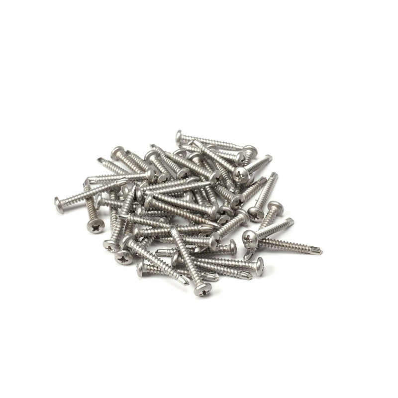 #8 Size, 1 1/4" Length (32mm) - Self Tapping Screw - Self Drilling Screw - 410 Stainless Steel Screws = Exceptional Wear and Very Corrosion Resistant) - Phillips Pan Head - 100pcs