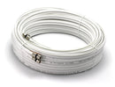 150ft Dual with Ground RG6 Coaxial Twin Coax Cable (Siamese Cable) with 18AWG Copper Ground Wire, Satellite, Antenna & CATV Quality Compression Connectors, White