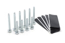 Pitch Pad Kit - Zinc - Grade 5 Steel Lag Bolts (10) and Mastic Pads (5) for Roof Antennas, TV Mounts, Tripods, and Satellite Dish Installation