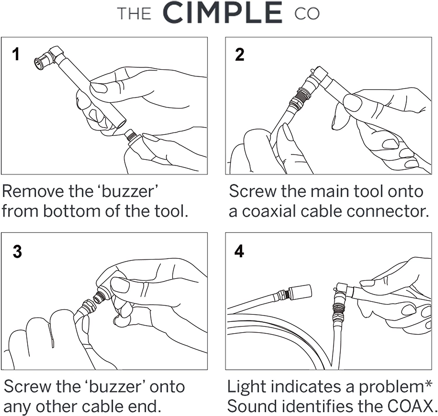 Coaxial (Coax) Pocket Continuity Tester (Tracer) with Voltage Toner (Sound) and Barrel Connector Bundle, For testing, labeling, and identifying coaxial lines - Long - POCKET TONER