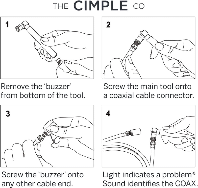 Coaxial (Coax) Pocket Continuity Tester (Tracer) with Voltage Toner (Sound) and Barrel Connector Bundle, For testing, labeling, and identifying coaxial lines - Long - POCKET TONER