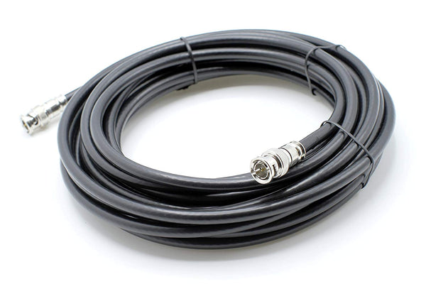 HD SDI Cable | Black Coaxial BNC Male to Male 25ft | 75 Ohm 3Gbps
