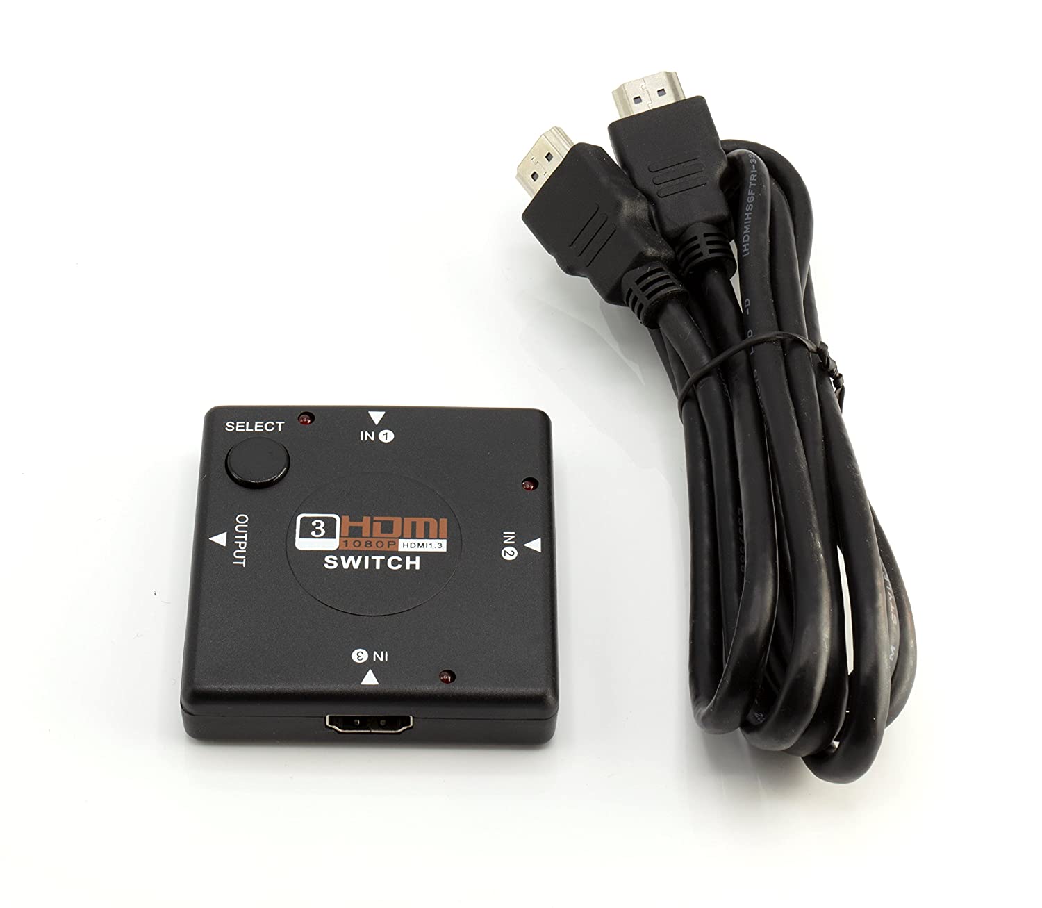 3 Port HDMI Switch Kit - 4K HDMI Switcher with IR Remote and HDMI Cable for 3 in 1 Gaming Console - Supports 4K, 1080P, 3D (Black)