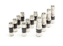 Coaxial Cable Compression Fitting - Connector Multipack for RG59, RG6, and RG11 Coax Cable - with Weather Seal O Ring and Water Tight Grip (25 Pack of Each - 75 Connectors Total)