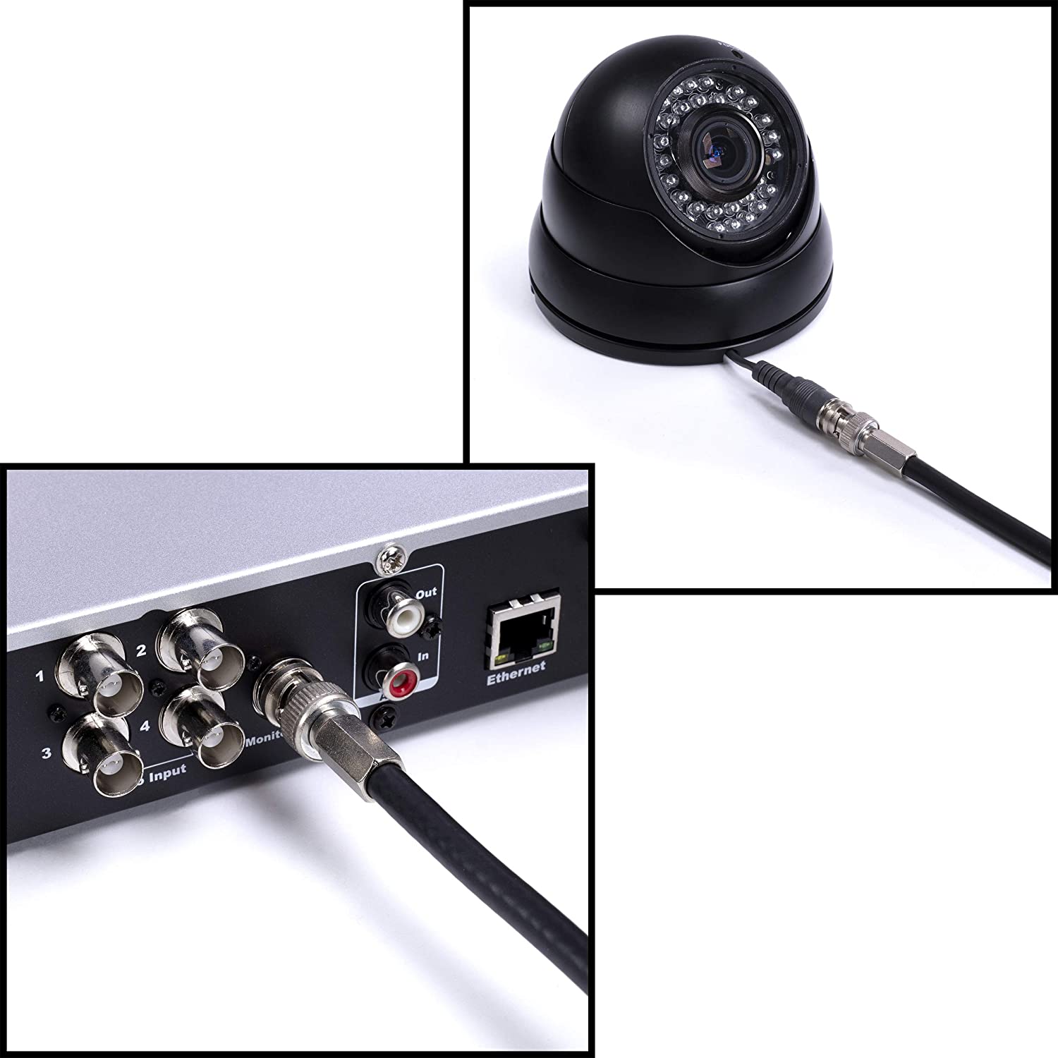 RG6 Coaxial Cable Connector, Screw On (Twist On) - SDI, HD-SDI, CCTV, Security, Video Card, Camera, Solderless - RG6 - Pack of 25