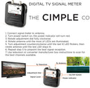 Signal Strength Meter with Adjustable Signal Strength - Digital TV OTA Antenna Finder with LED Indicator Display and Coax Cable