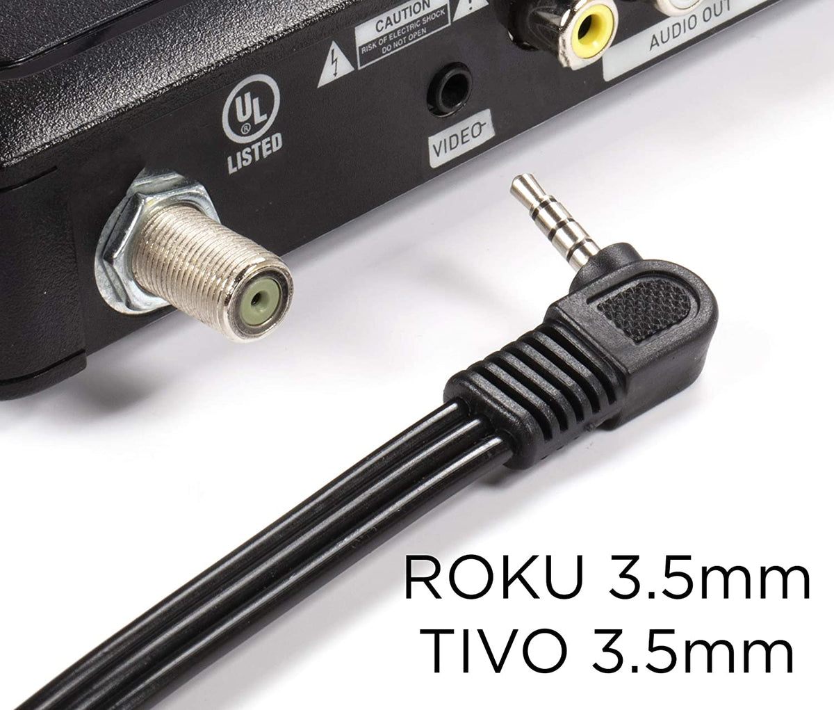 3.5mm Male Jack to RCA Male Video and Audio Cable - Compatible with Roku and Tivo - NOT FOR CAMERAS - Composite Video Cable Connector (Red White Yellow) - 6 Feet, 3 Pack