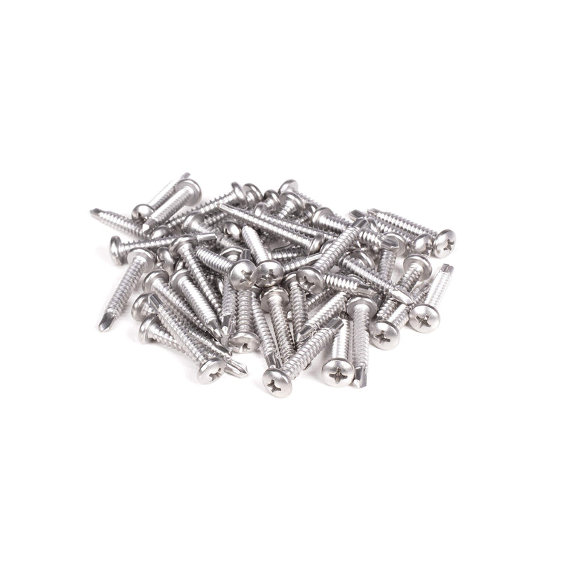 #10 Size, 1 1/4" Length (32mm) - Self Tapping Screw - Self Drilling Screw - 410 Stainless Steel Screws = Exceptional Wear and Very Corrosion Resistant) - Phillips Pan Head - 100pcs