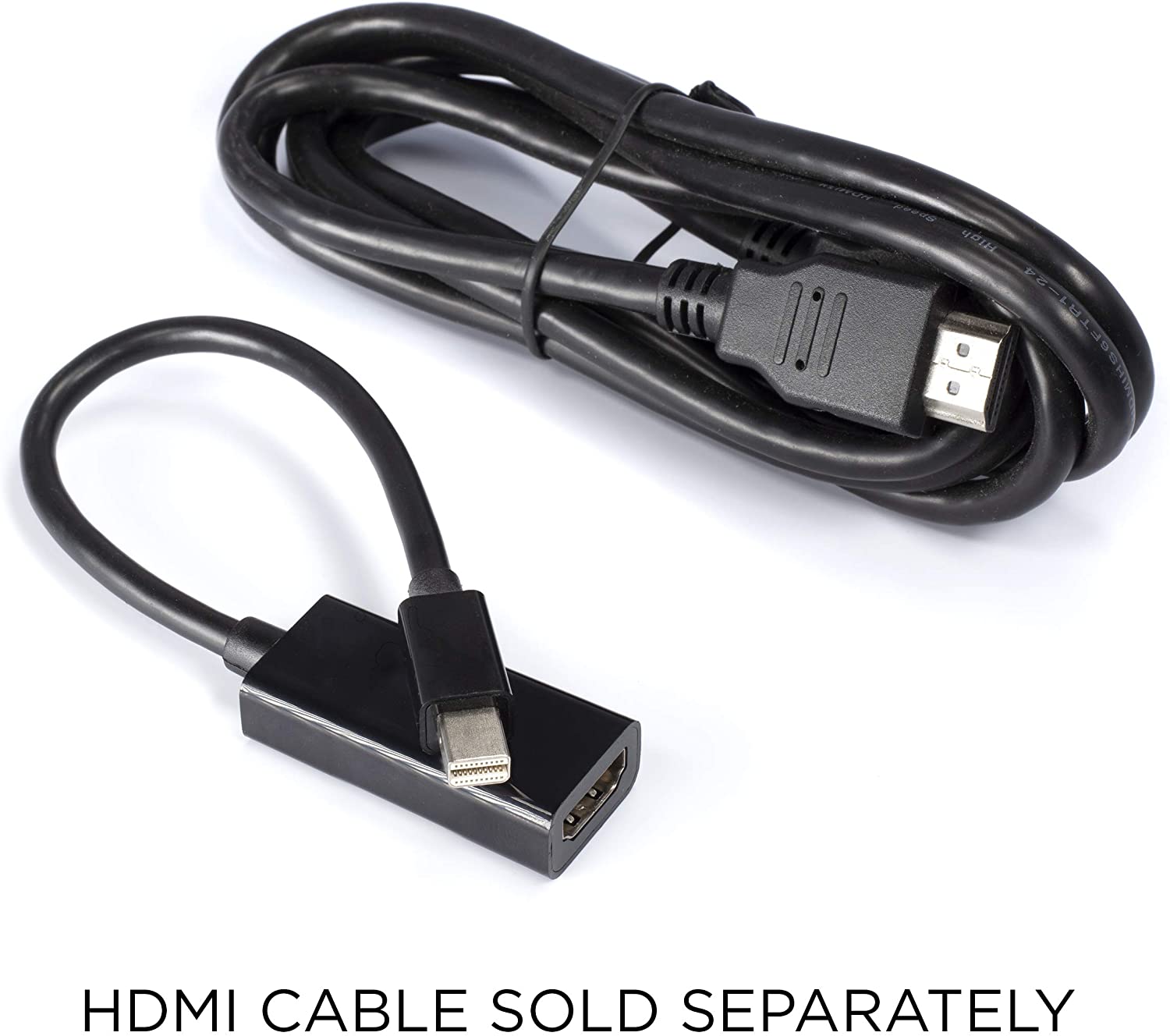 Mini DisplayPort to HDMI Adapter - MiniDP to HDMI - Thunderbolt / MiniDP to HDMI Cable Adapter - Black - 2 Pack