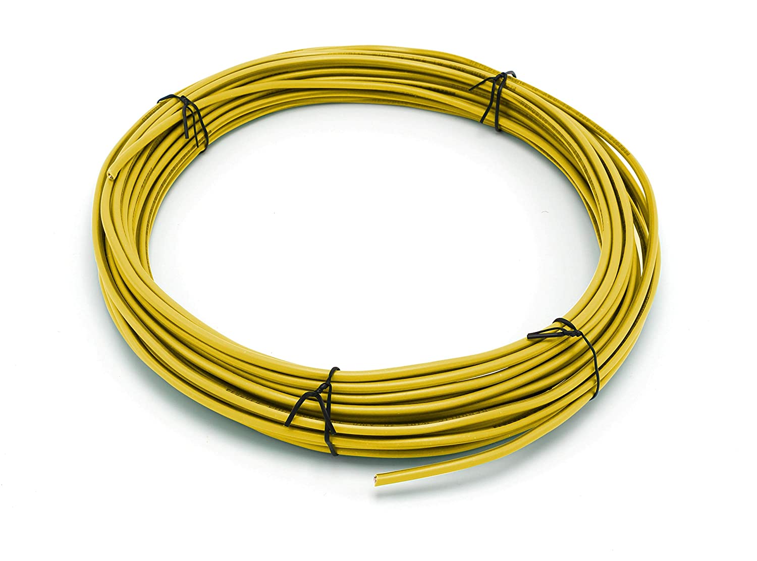 150 Feet (45 Meter) - Insulated Solid Copper THHN / THWN Wire - 14 AWG, Wire is Made in the USA, Residential, Commerical, Industrial, Grounding, Electrical rated for 600 Volts - In Yellow