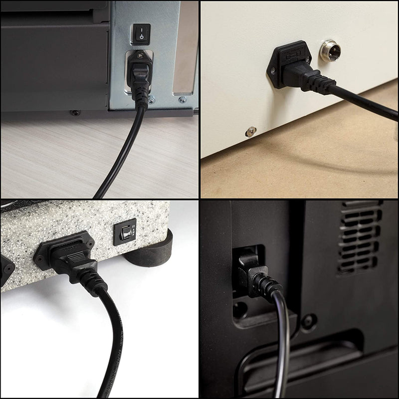 AC Power Cord (3 Prong) - 15 Feet (4.5 Meter), Black - Premium Quality Copper Wire Core - Computer, Medical, Server & Desktop - NEMA 5-15 to C13 / IEC 320 - UL Listed Power Cable