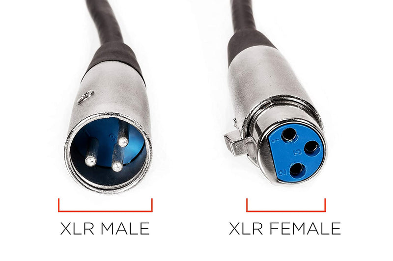 XLR Male to XLR Female Microphone Extension Cable - 6mm Cable with 3P - 3 Pin Connector - For Mixers, Mic, Audio Consoles - Balanced Cable - 28 AWG - 3 Feet