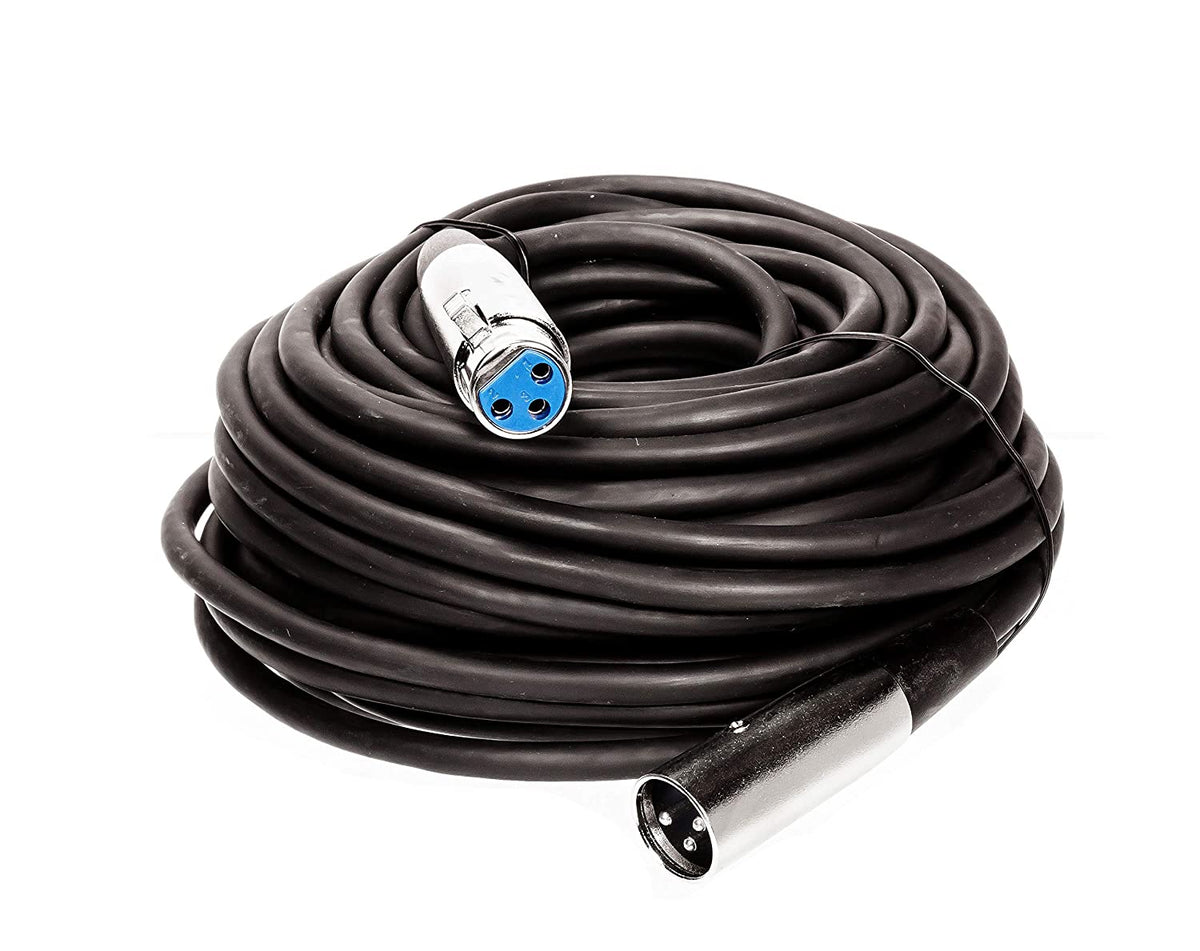 XLR Male to XLR Female Microphone Extension Cable - 6mm Cable with 3P - 3 Pin Connector - For Mixers, Mic, Audio Consoles - Balanced Cable - 28 AWG - 100 Feet, 3 Pack