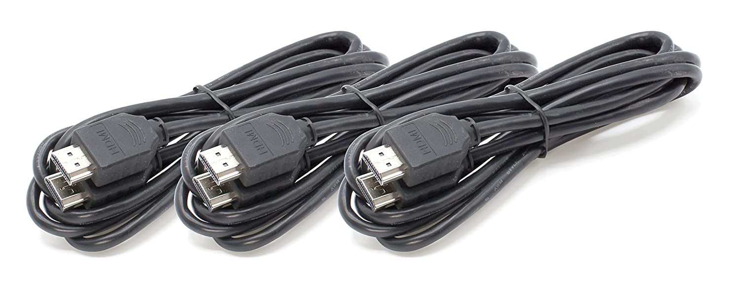 4K / UHD High Speed, High Grade HDMI Cable - HDMI Cord - Supports (4K@60Hz, 3D, HDTV, UHD, Ethernet, ARC, DIRECTV, Satellite Dish, Comcast) - 6 Feet Long, Pack of 3