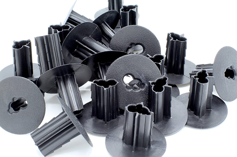 Dual Feed Thru Bushing - (Black) RG6 Feed Through Bushing (Grommet) Replaces Wallplates (Wall Plates) For Coax Coaxial Cable, Network Cable, CCTV - Indoor/ Outdoor Rated - 100 Pack