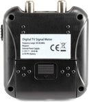 Signal Strength Meter with Adjustable Signal Strength - Digital TV OTA Antenna Finder with LED Indicator Display and Coax Cable