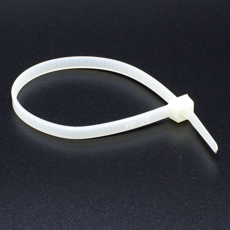 7 inch White Nylon Zip Ties - Strong Zip Tie, Wire Ties - Indoor and Outdoor Rated - No Tools Needed , Zip Ties (Wire Ties, Cable Ties), 100 Pack - White - 7"