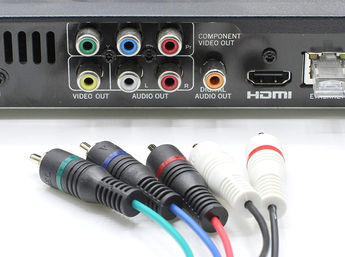 RCA Component Audio Video Cable – Gold Plated Edition | 1 Pack 6 FT | 720p 1080i