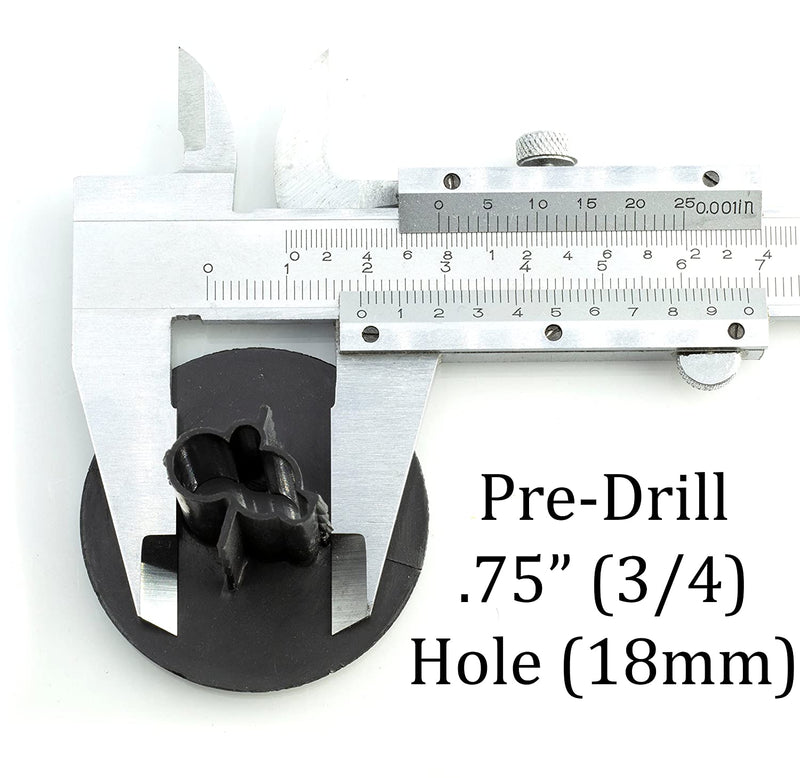 Dual Feed Thru Bushing - (Black) RG6 Feed Through Bushing (Grommet) Replaces Wallplates (Wall Plates) For Coax Coaxial Cable, Network Cable, CCTV - Indoor/ Outdoor Rated - 100 Pack