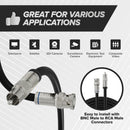 Black, 3 ft BNC to RCA RG6 Cable - Professional Grade - Male BNC to Male RCA Cable  - BNC Cable - 75 Ohm Coaxial, 50/75 Ohm Connectors, SDI, HD-SDI, CCTV, Camera, and More - 3 Feet Long, in Black