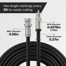 Black, 3 ft BNC to RCA RG6 Cable - Professional Grade - Male BNC to Male RCA Cable  - BNC Cable - 75 Ohm Coaxial, 50/75 Ohm Connectors, SDI, HD-SDI, CCTV, Camera, and More - 3 Feet Long, in Black