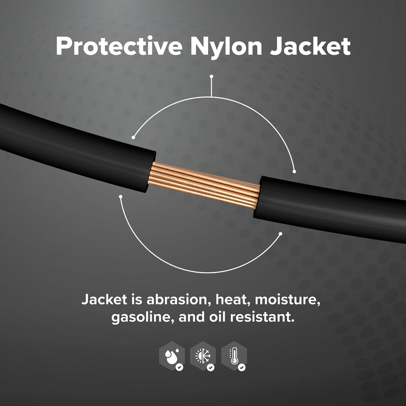 150 Feet (45 Meter) - Insulated Stranded Copper THHN / THWN Wire - 12 AWG, Wire is Made in the USA, Residential, Commercial, Industrial, Grounding, Electrical rated for 600 Volts - In Black