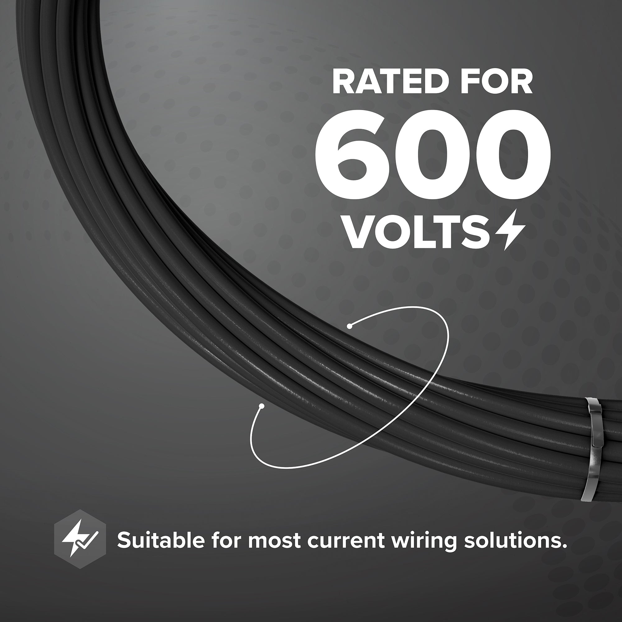 10 Feet (3 Meter) - Insulated Stranded Copper THHN / THWN Wire - 14 AWG, Wire is Made in the USA, Residential, Commercial, Industrial, Grounding, Electrical rated for 600 Volts - In Black