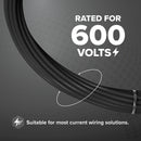 150 Feet (45 Meter) - Insulated Stranded Copper THHN / THWN Wire - 14 AWG, Wire is Made in the USA, Residential, Commercial, Industrial, Grounding, Electrical rated for 600 Volts - In Black