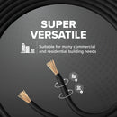 150 Feet (45 Meter) - Insulated Stranded Copper THHN / THWN Wire - 12 AWG, Wire is Made in the USA, Residential, Commercial, Industrial, Grounding, Electrical rated for 600 Volts - In Black