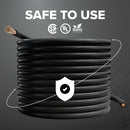200 Feet (60 Meter) - Insulated Stranded Copper THHN / THWN Wire - 10 AWG, Wire is Made in the USA, Residential, Commercial, Industrial, Grounding, Electrical rated for 600 Volts - In Black