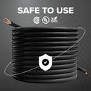 150 Feet (45 Meter) - Insulated Stranded Copper THHN / THWN Wire - 12 AWG, Wire is Made in the USA, Residential, Commercial, Industrial, Grounding, Electrical rated for 600 Volts - In Black