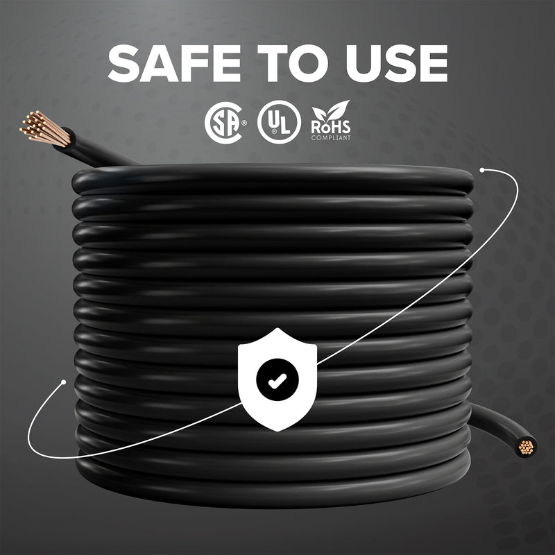150 Feet (45 Meter) - Insulated Stranded Copper THHN / THWN Wire - 12 AWG, Wire is Made in the USA, Residential, Commercial, Industrial, Grounding, Electrical rated for 600 Volts - In Black
