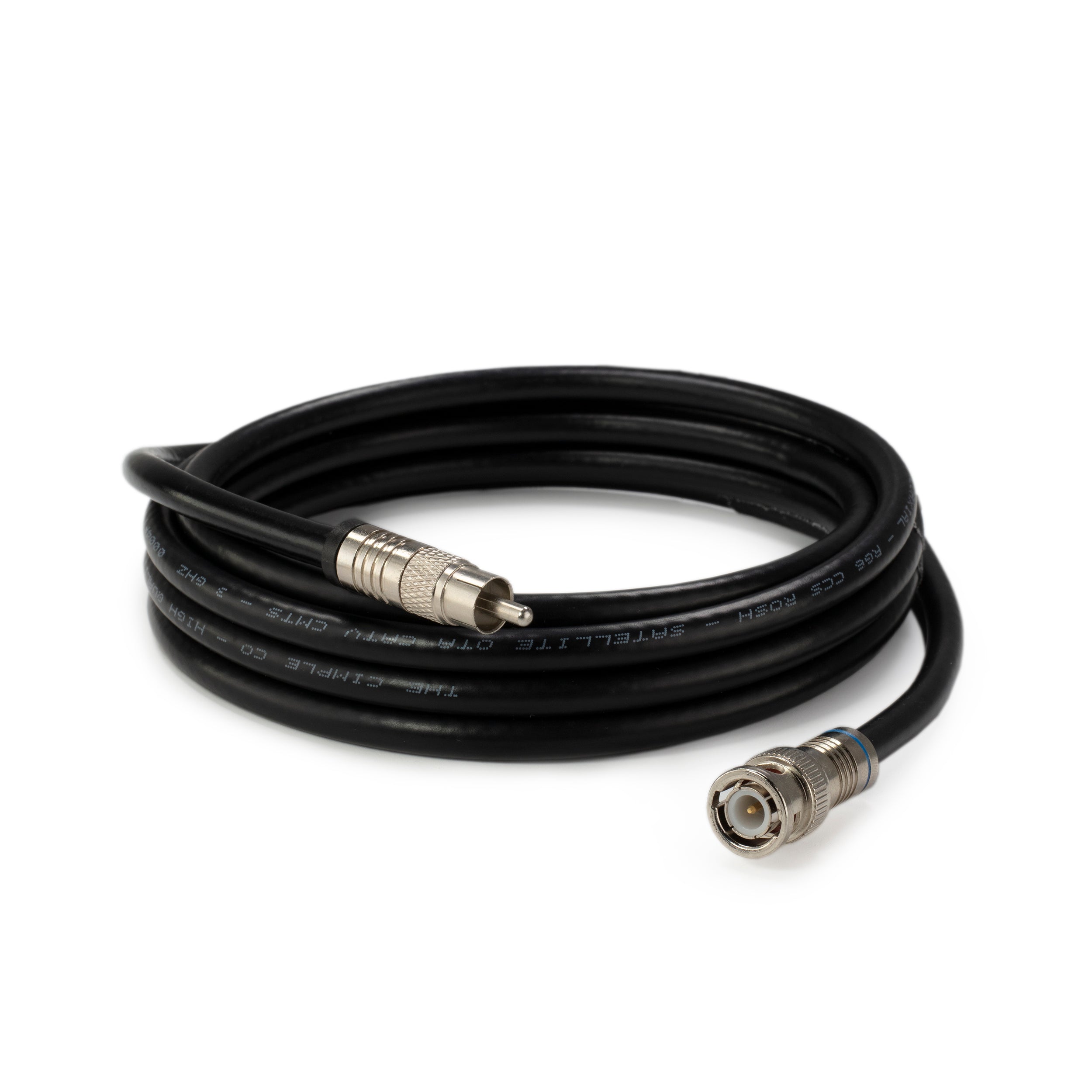 Black, 6 ft BNC to RCA RG6 Cable - Professional Grade - Male BNC to Male RCA Cable  - BNC Cable - 75 Ohm Coaxial, 50/75 Ohm Connectors, SDI, HD-SDI, CCTV, Camera, and More - 6 Feet Long, in Black