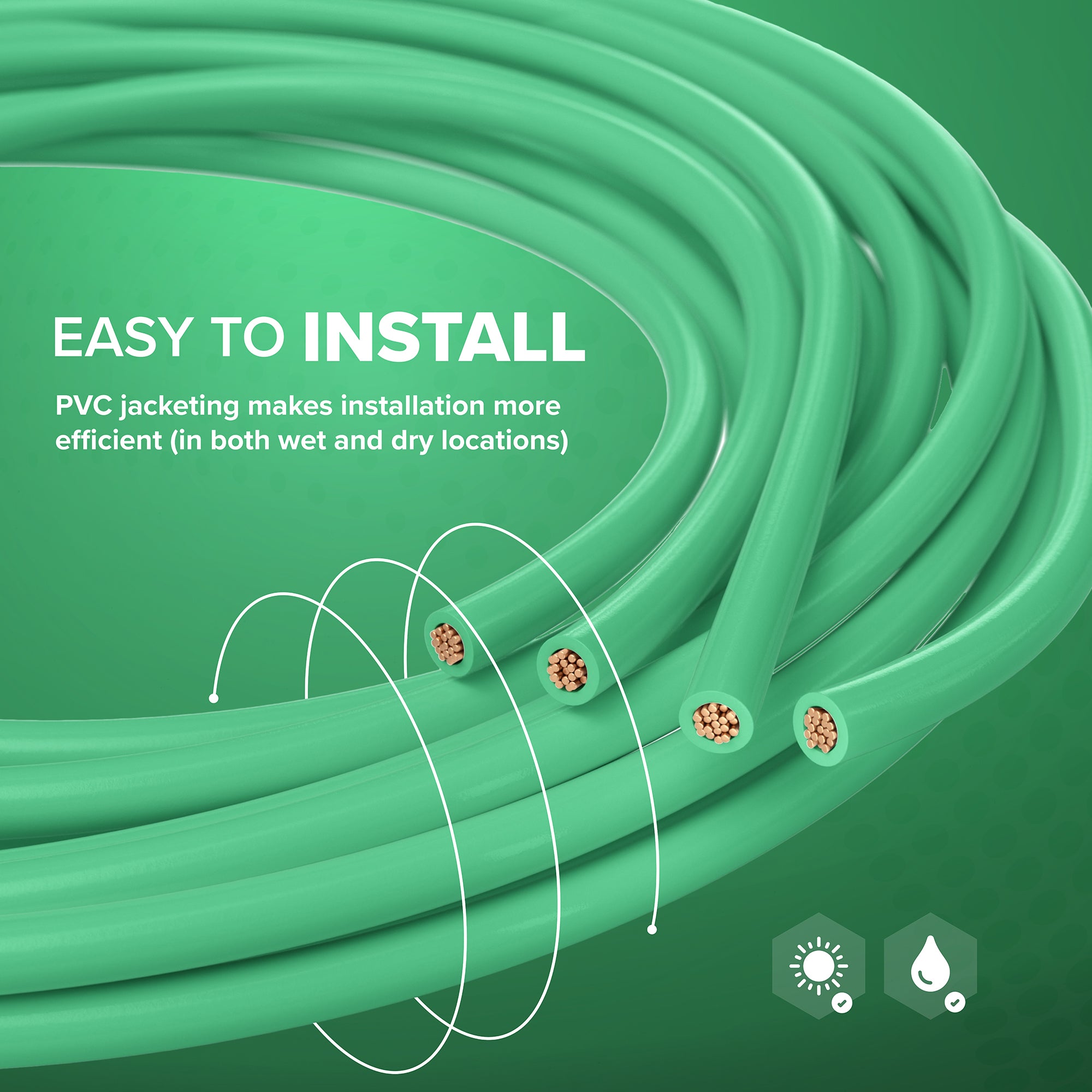 150 Feet (45 Meter) - Insulated Stranded Copper THHN / THWN Wire - 12 AWG, Wire is Made in the USA, Residential, Commercial, Industrial, Grounding, Electrical rated for 600 Volts - In Green