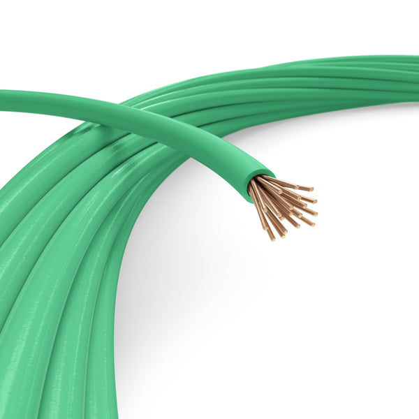 50 Feet (15 Meter) - Insulated Stranded Copper THHN / THWN Wire - 14 AWG, Wire is Made in the USA, Residential, Commercial, Industrial, Grounding, Electrical rated for 600 Volts - In Green