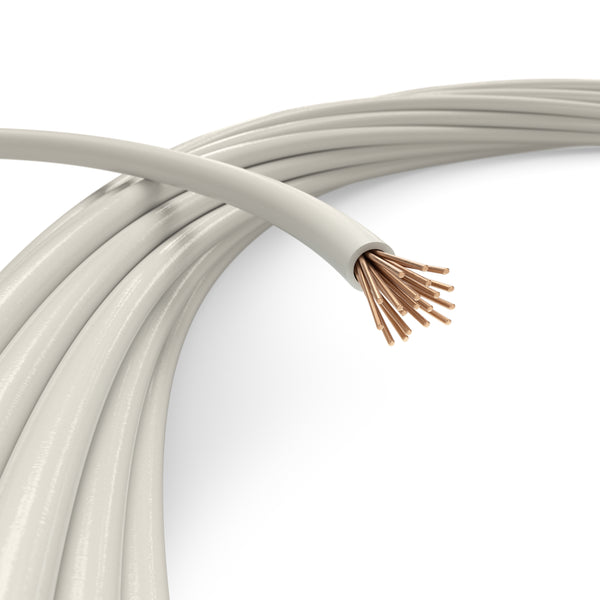 100 Feet (30 Meter) - Insulated Stranded Copper THHN / THWN Wire - 14 AWG, Wire is Made in the USA, Residential, Commercial, Industrial, Grounding, Electrical rated for 600 Volts - In White