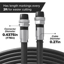 200' Feet, Black RG6 Coaxial Cable with rubber booted - Weather Proof Indoor / Outdoor Rated Connectors, F81 / RF, Digital Coax for CATV, Antenna, Internet, Satellite, and more