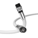 25' Feet, White RG6 Coaxial Cable with rubber booted - Weather Proof Indoor / Outdoor Rated Connectors, F81 / RF, Digital Coax for CATV, Antenna, Internet, Satellite, and more