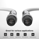 25' Feet, White RG6 Coaxial Cable with rubber booted - Weather Proof Indoor / Outdoor Rated Connectors, F81 / RF, Digital Coax for CATV, Antenna, Internet, Satellite, and more