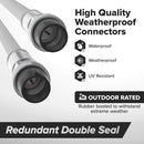 25' Feet, White RG6 Coaxial Cable with rubber booted - Weather Proof Indoor / Outdoor Rated Connectors, F81 / RF, Digital Coax for CATV, Antenna, Internet, Satellite, and more