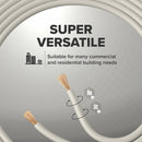 50 Feet (15 Meter) - Insulated Stranded Copper THHN / THWN Wire - 14 AWG, Wire is Made in the USA, Residential, Commercial, Industrial, Grounding, Electrical rated for 600 Volts - In White