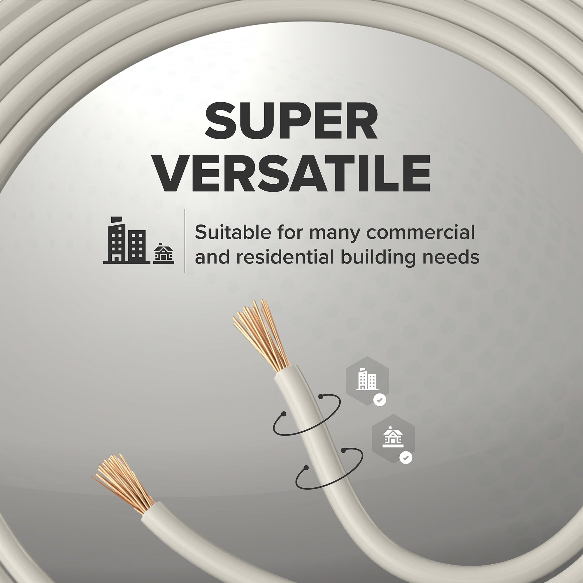 10 Feet (3 Meter) - Insulated Stranded Copper THHN / THWN Wire - 12 AWG, Wire is Made in the USA, Residential, Commercial, Industrial, Grounding, Electrical rated for 600 Volts - In White